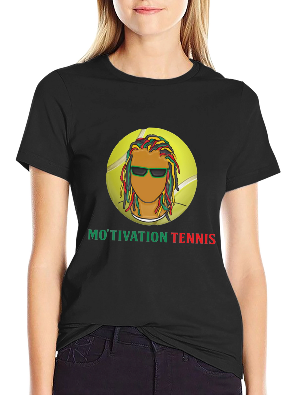Motivation Tennis Graphic Black T-Shirt