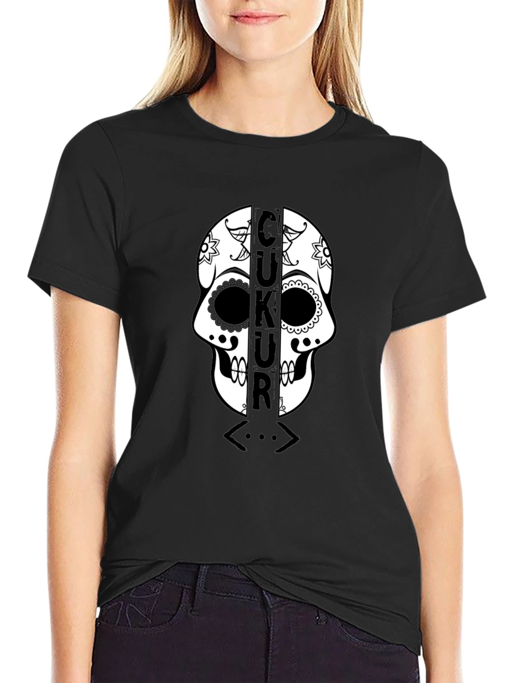 Çukur Skull T-Shirt - Black Graphic Tee