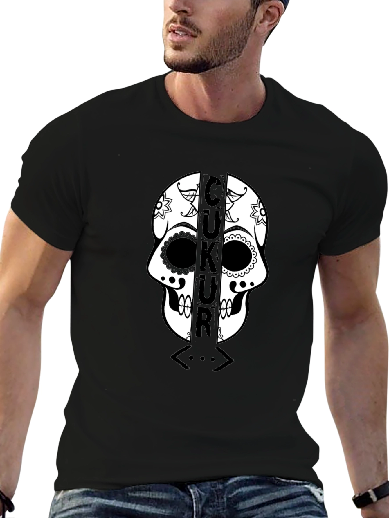 Çukur Skull T-Shirt - Black Graphic Tee