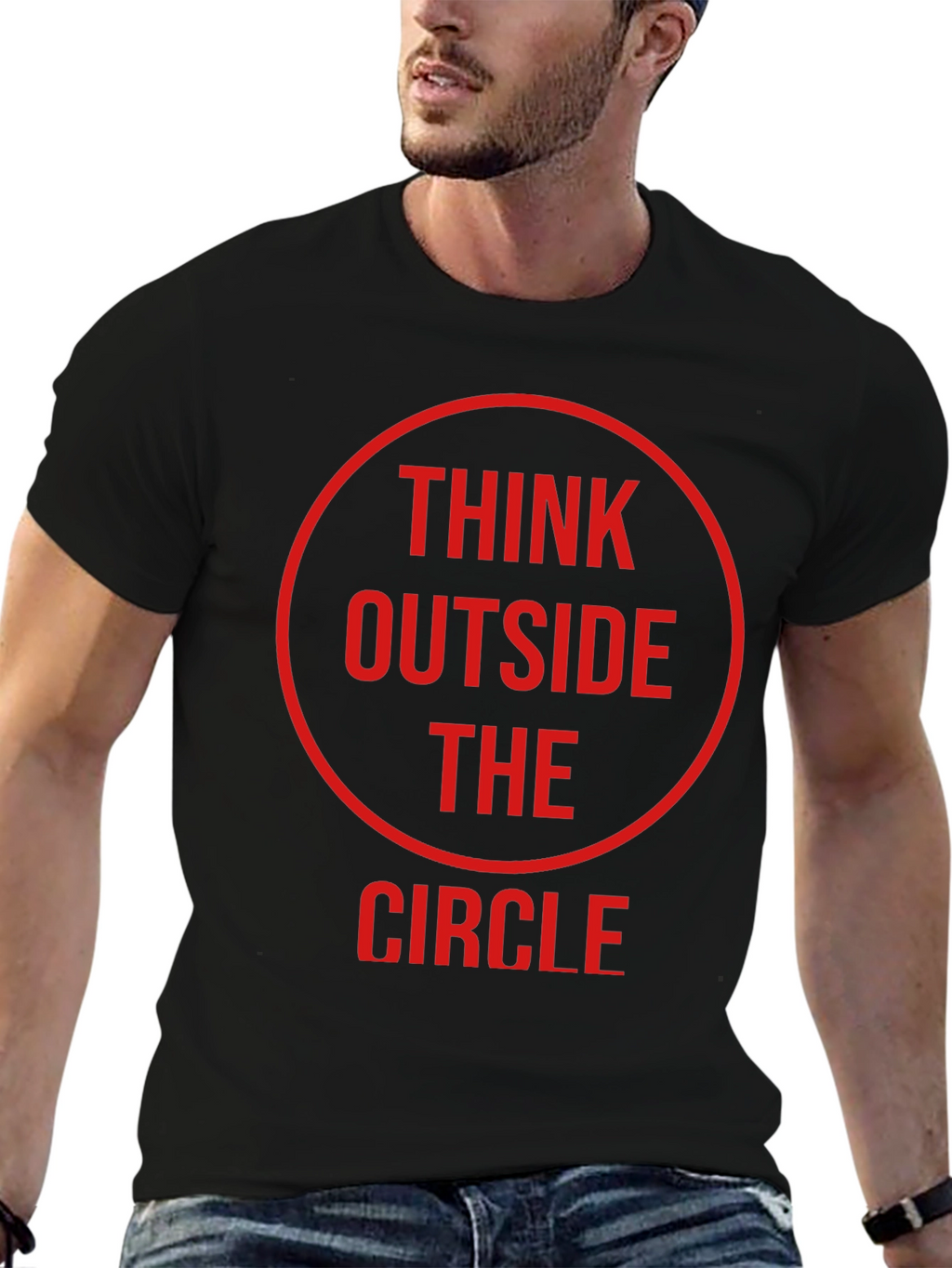 Think Outside the Circle Graphic T-Shirt