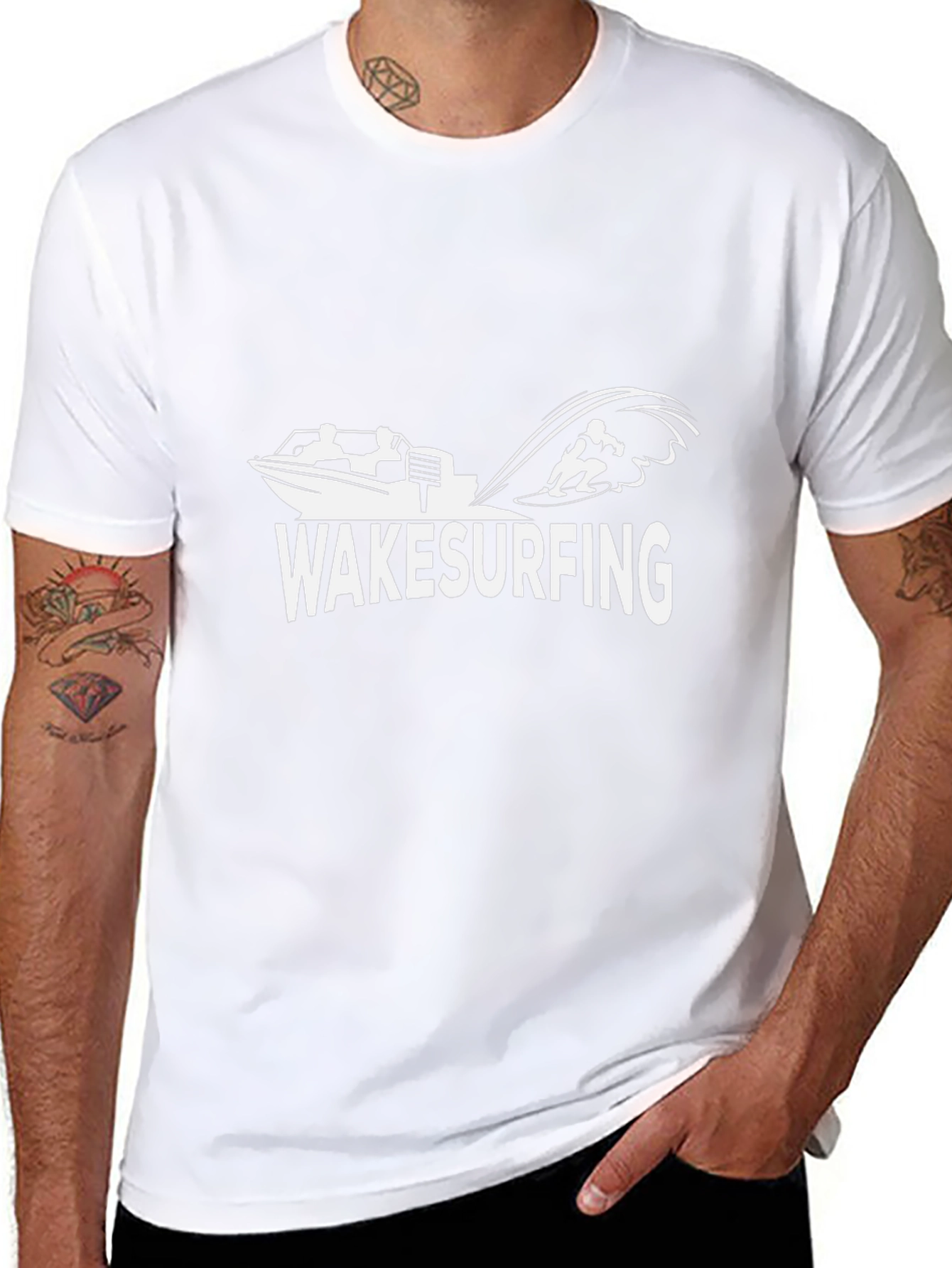 Wake Surfing Graphic Print T-Shirt