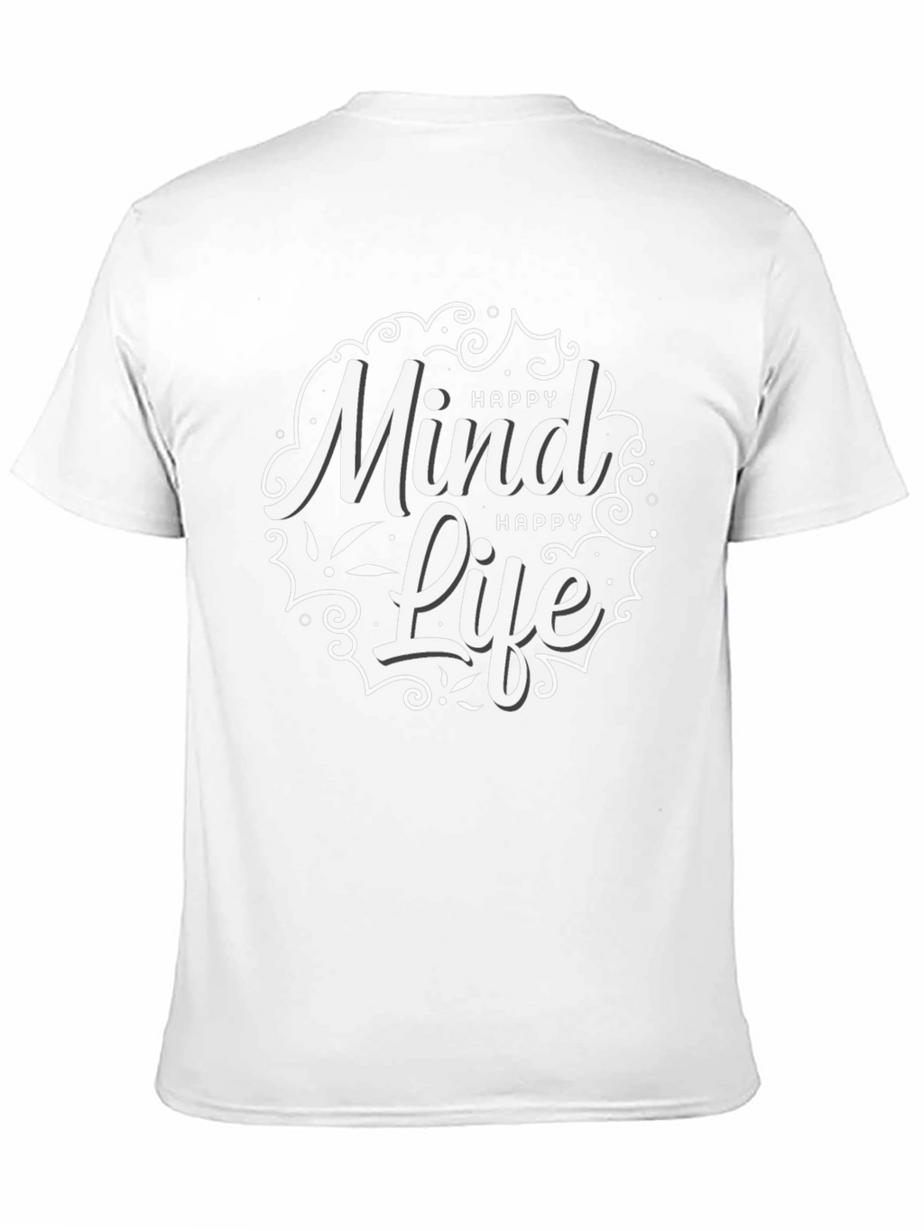 Happy Mind Happy Life Black Graphic T-Shirt