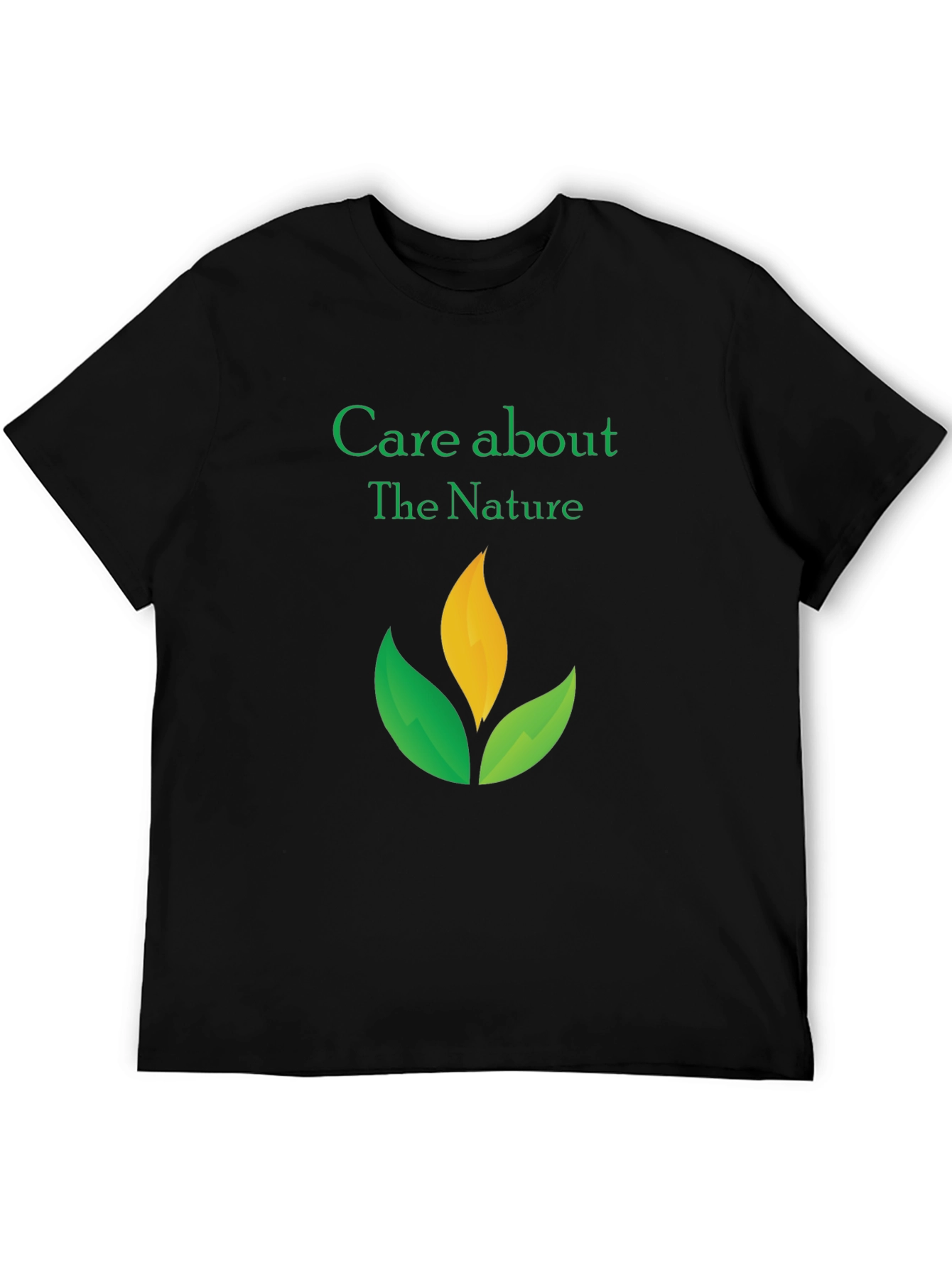 Care About The Nature Black T-Shirt