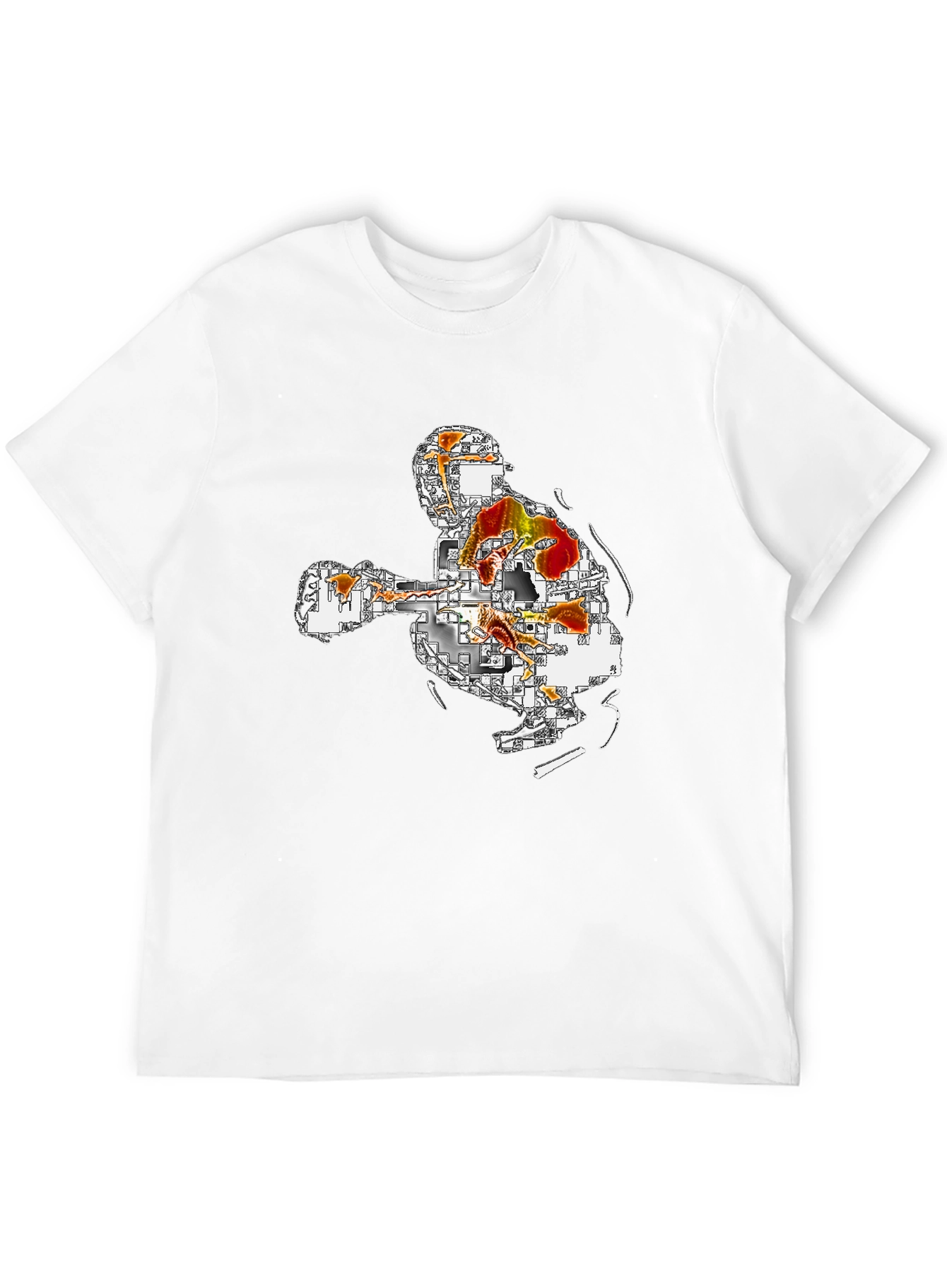 Abstract Art Graphic Tee - Black Casual T-Shirt
