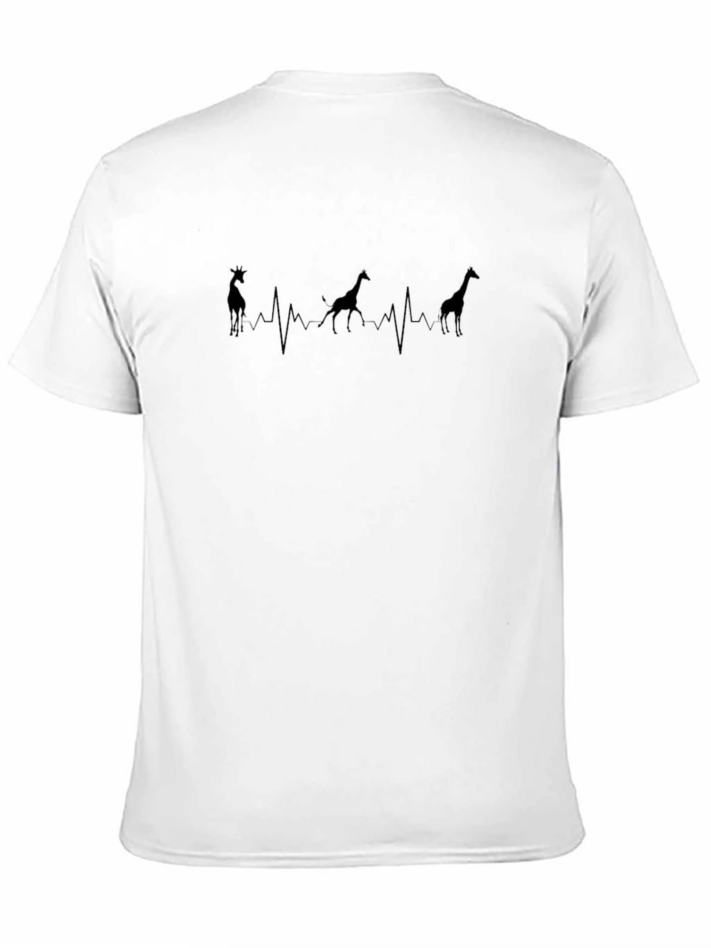 Giraffe Heartbeat Black Graphic T-Shirt