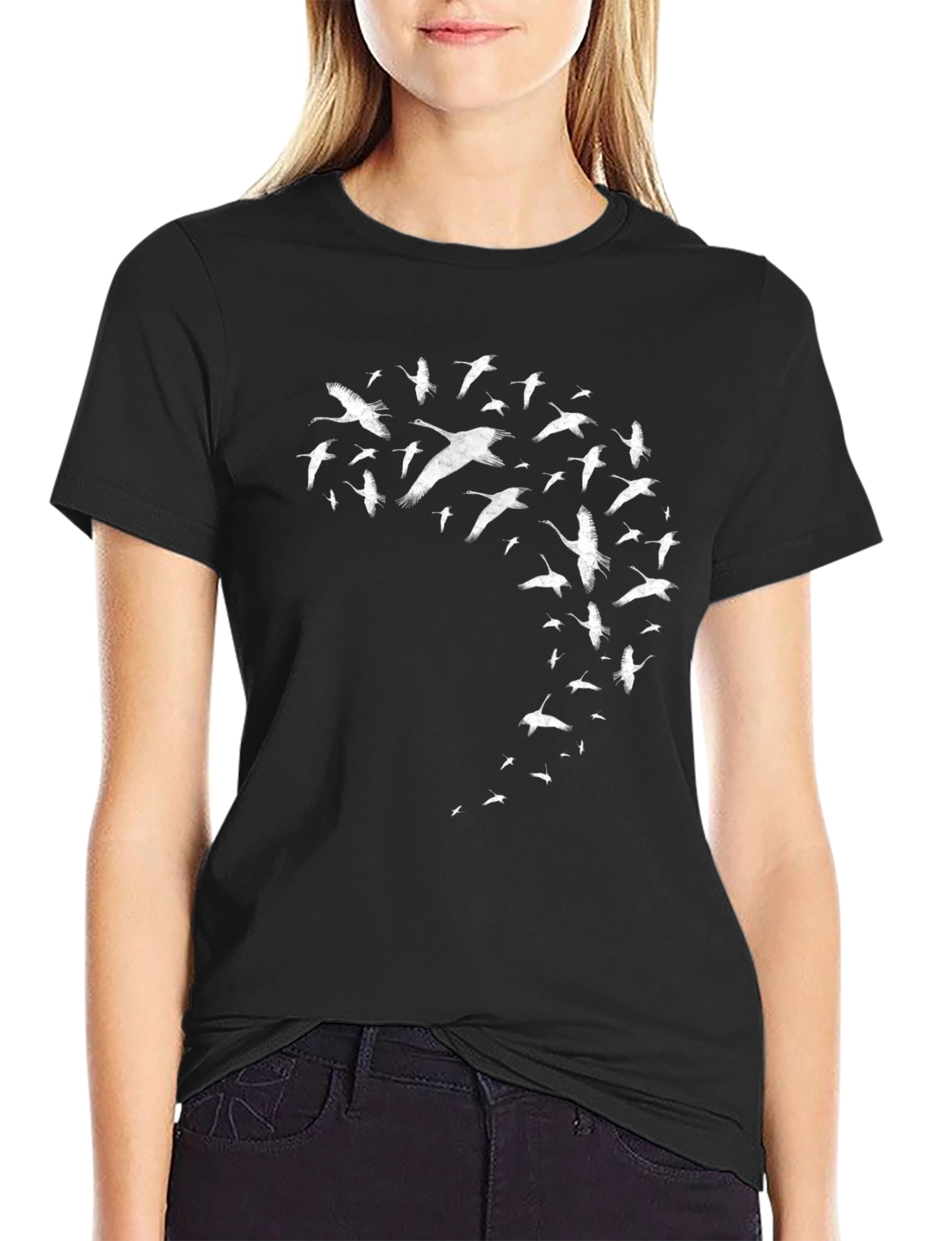 Flock of Birds Graphic Tee - Black