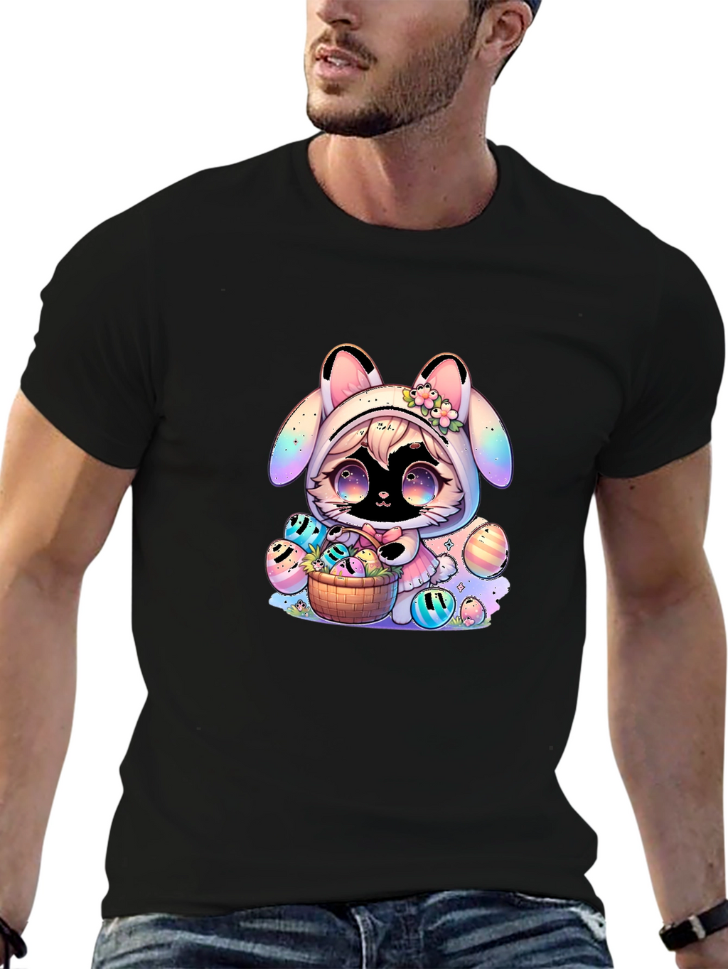 Cute Easter Bunny Anime T-Shirt