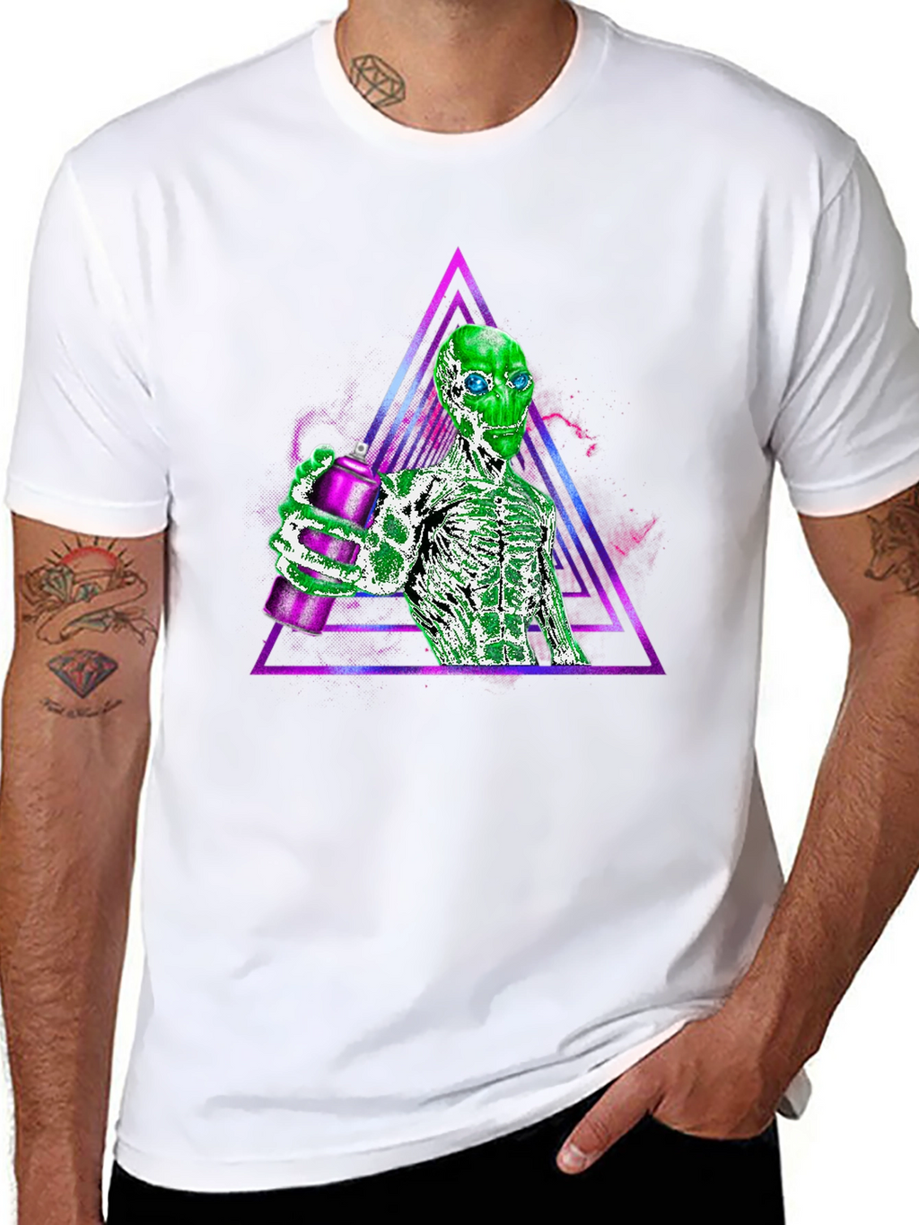 Alien Spray Paint Graphic Tee