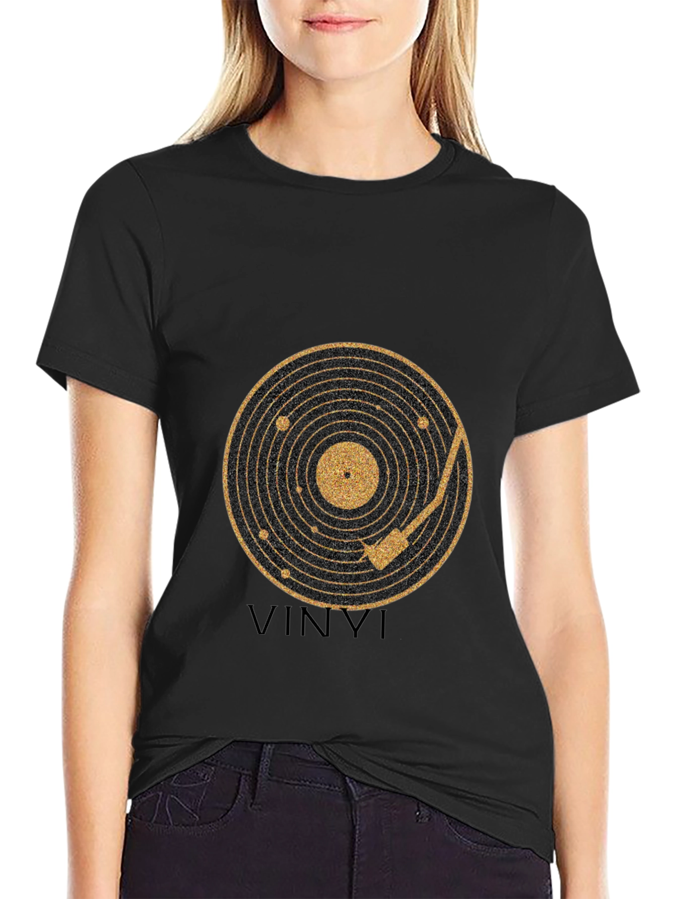 Vinyl Record Graphic Black T-Shirt
