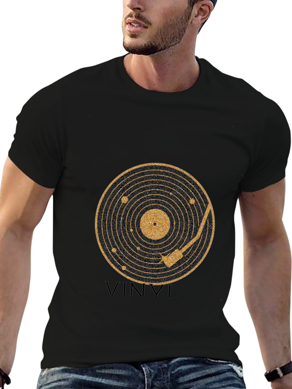 Vinyl Record Graphic Black T-Shirt