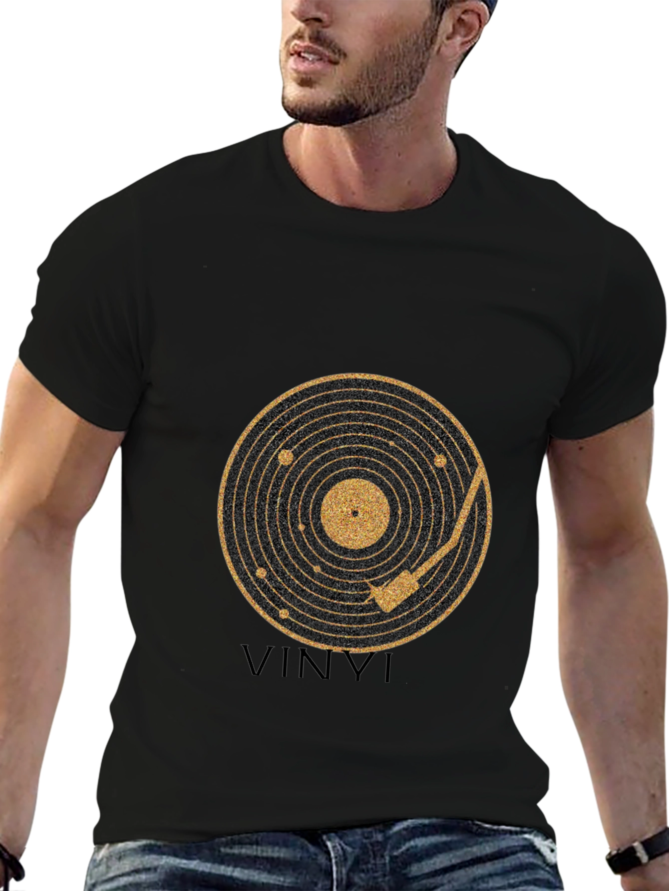 Vinyl Record Graphic Black T-Shirt