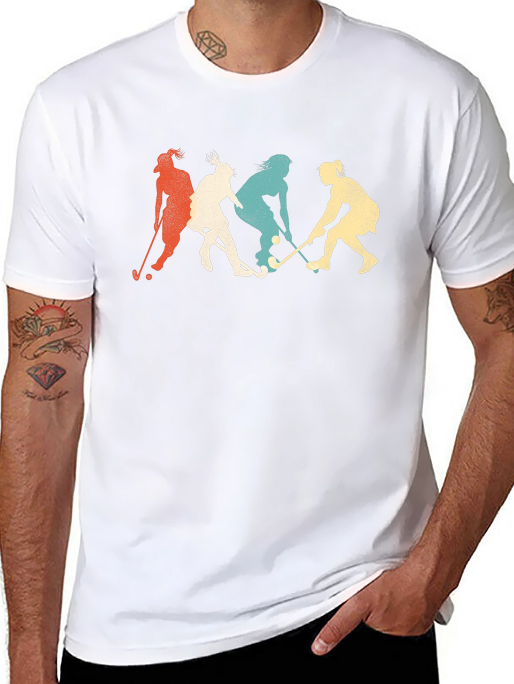 Field Hockey Player Retro T-Shirt
