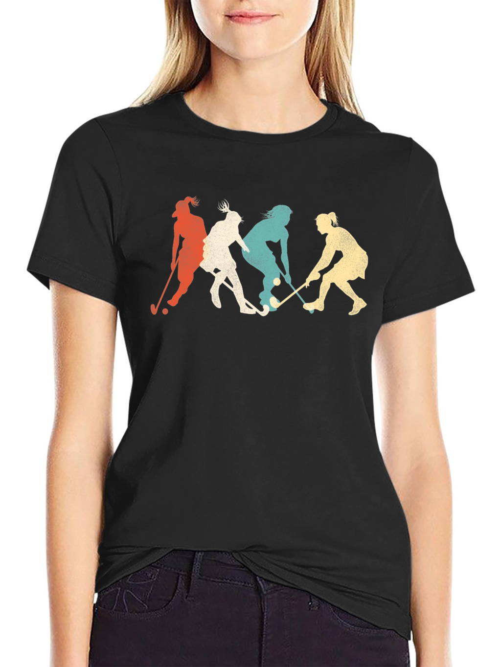 Field Hockey Player Retro T-Shirt