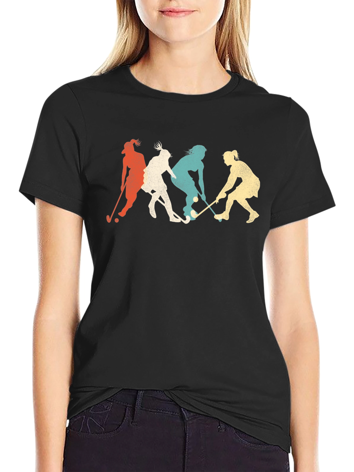 Field Hockey Player Retro T-Shirt