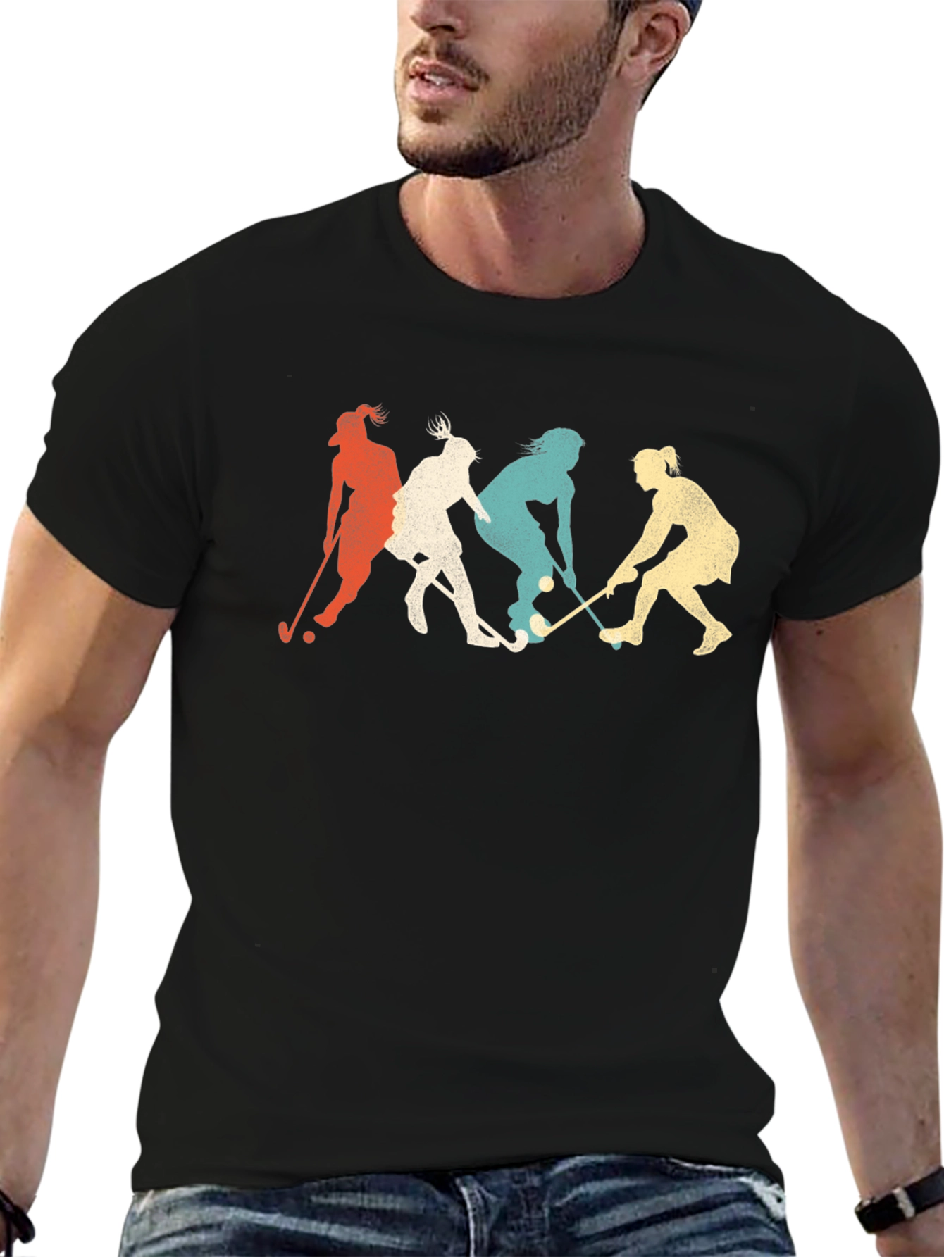 Field Hockey Player Retro T-Shirt