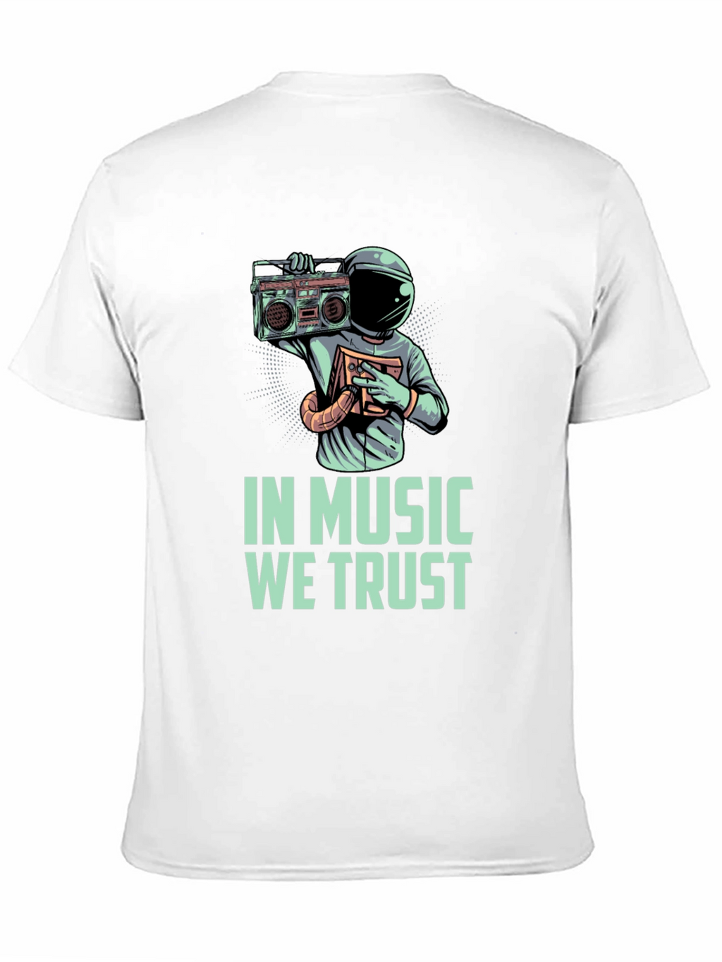 In Music We Trust T-Shirt Astronaut with Boombox