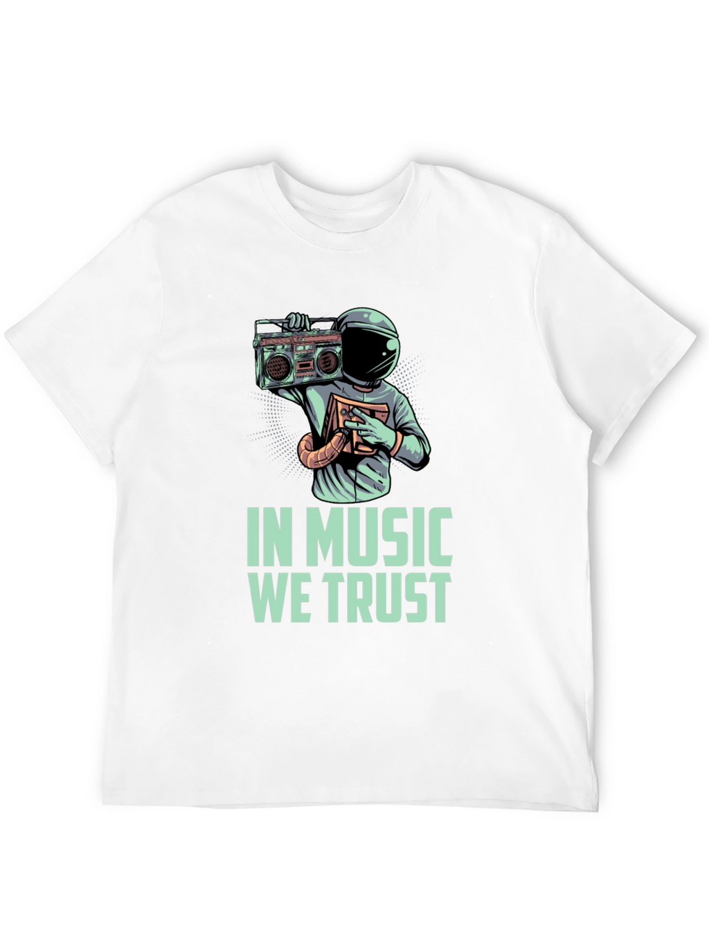 In Music We Trust T-Shirt Astronaut with Boombox