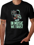 In Music We Trust T-Shirt Astronaut with Boombox