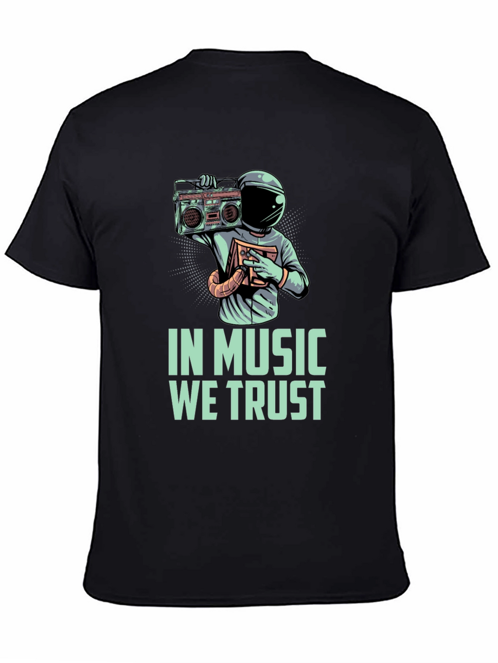 In Music We Trust T-Shirt Astronaut with Boombox