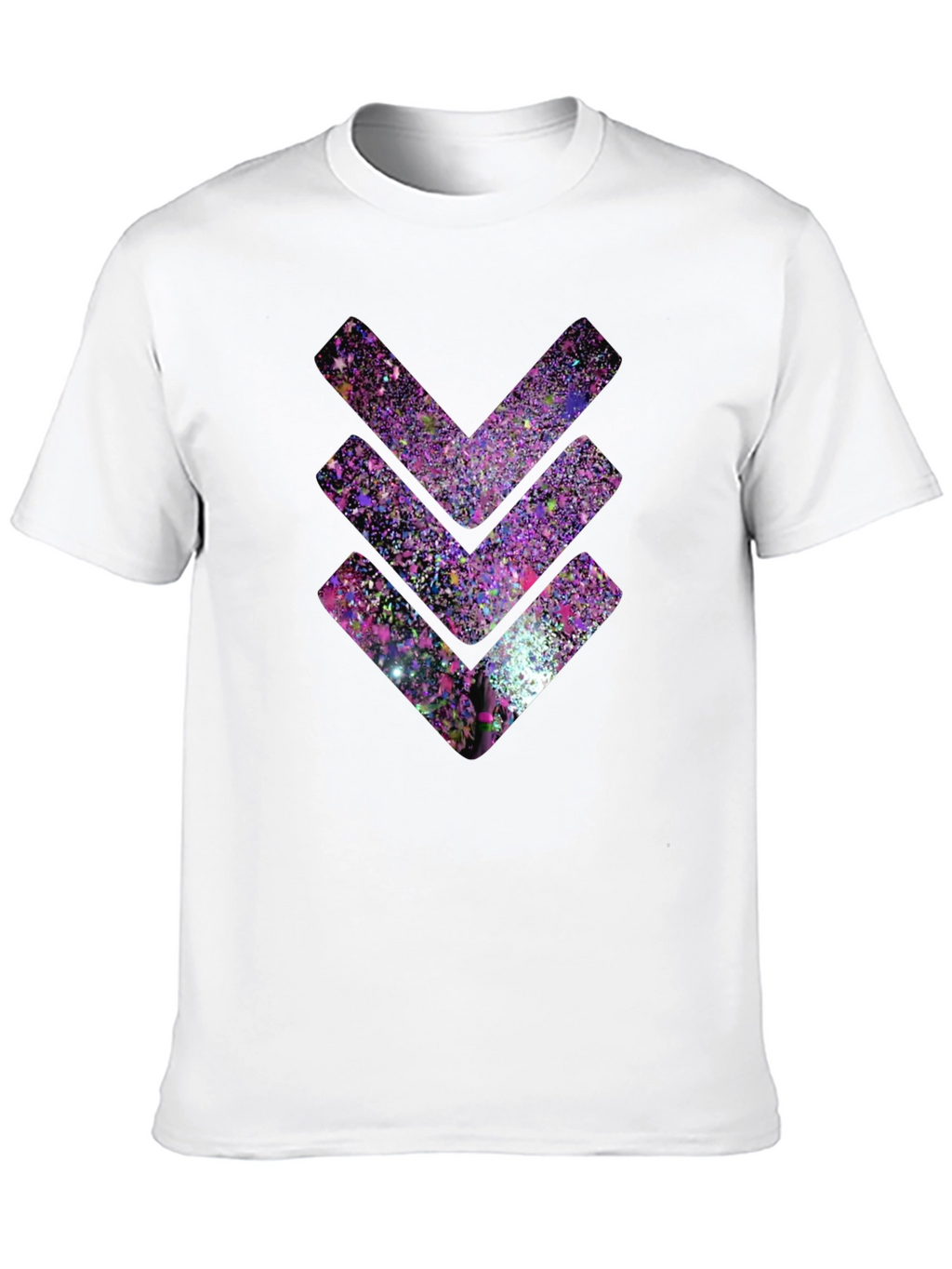 Cosmic Chevron Graphic Tee - Black Cotton T-Shirt