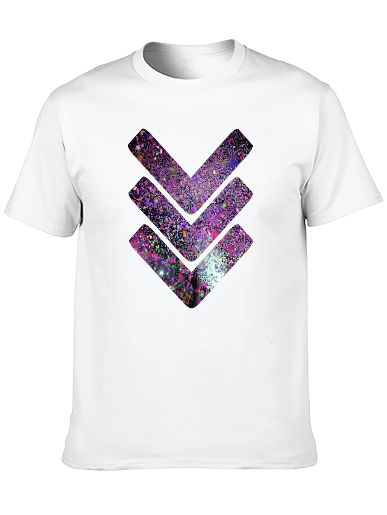 Cosmic Chevron Graphic Tee - Black Cotton T-Shirt