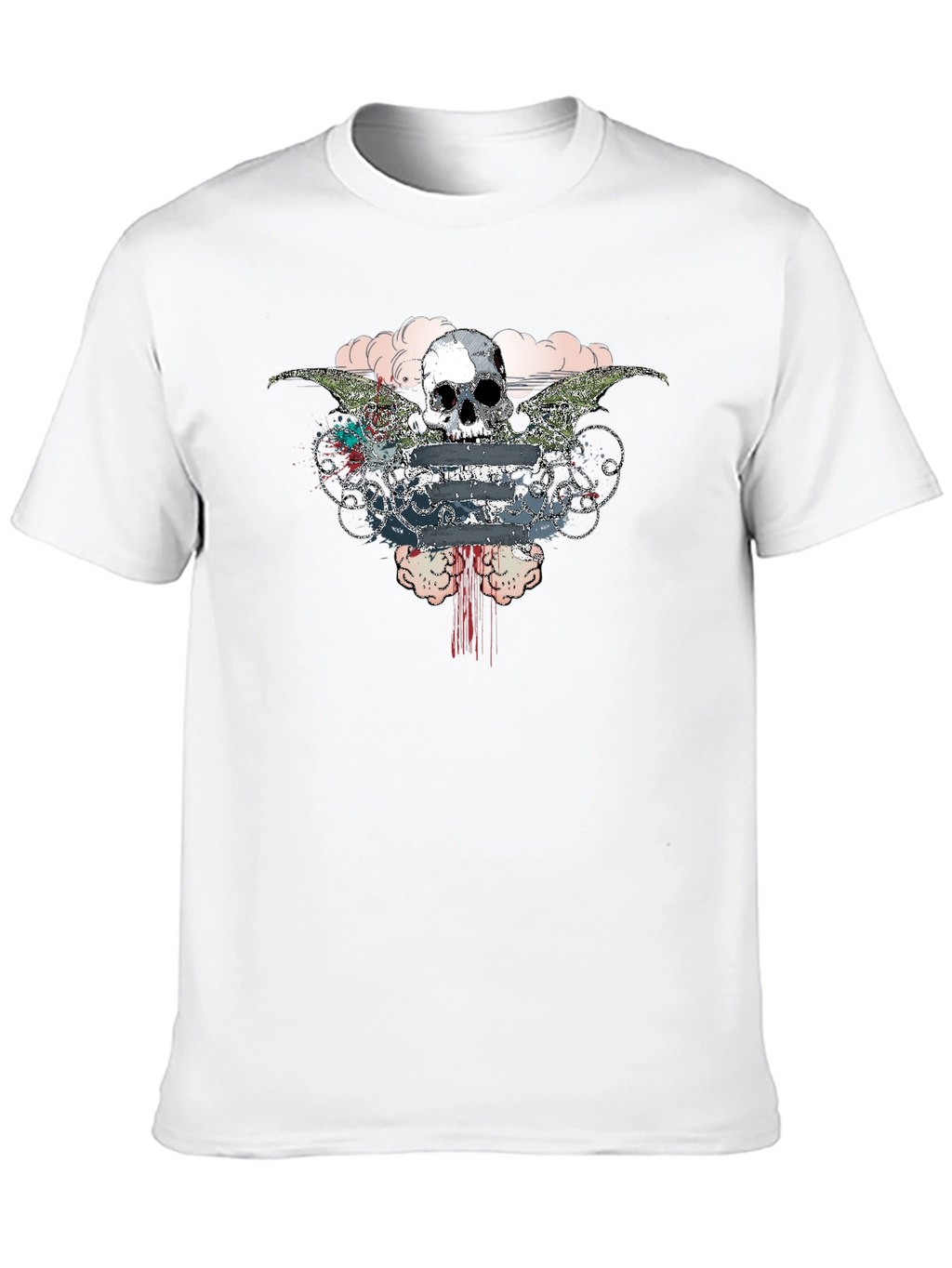 Skull & Wings Graphic Tee - Mens Black T-Shirt
