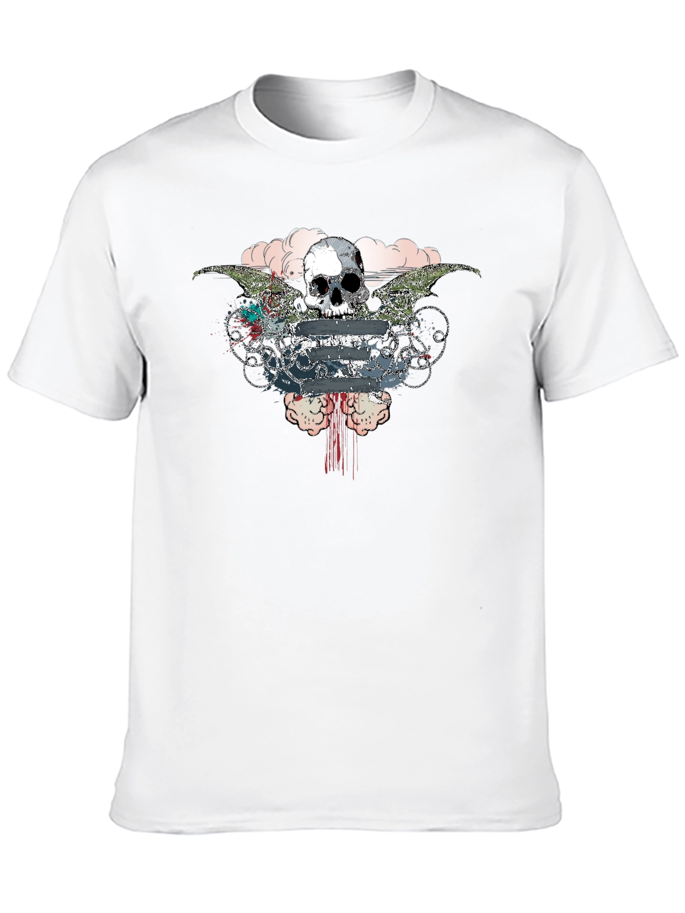 Skull & Wings Graphic Tee - Mens Black T-Shirt