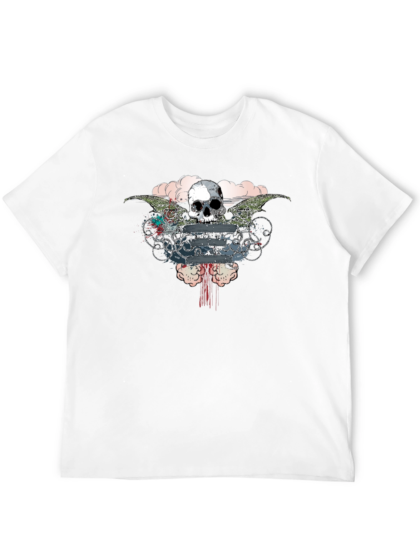 Skull & Wings Graphic Tee - Mens Black T-Shirt
