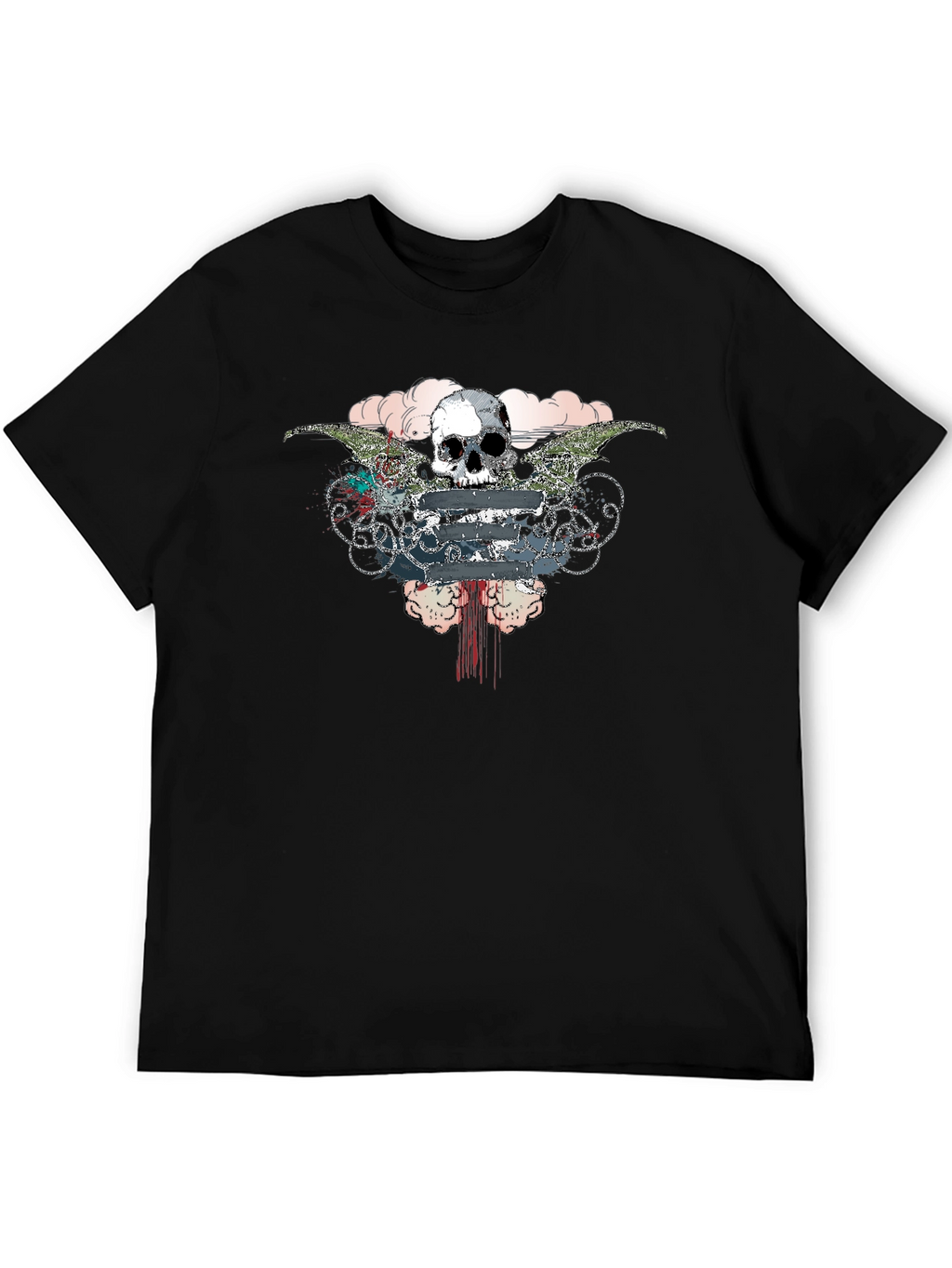 Skull & Wings Graphic Tee - Mens Black T-Shirt