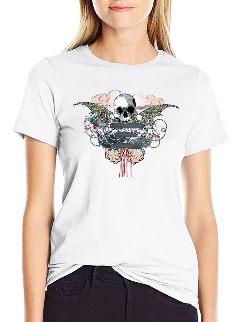 Skull & Wings Graphic Tee - Mens Black T-Shirt