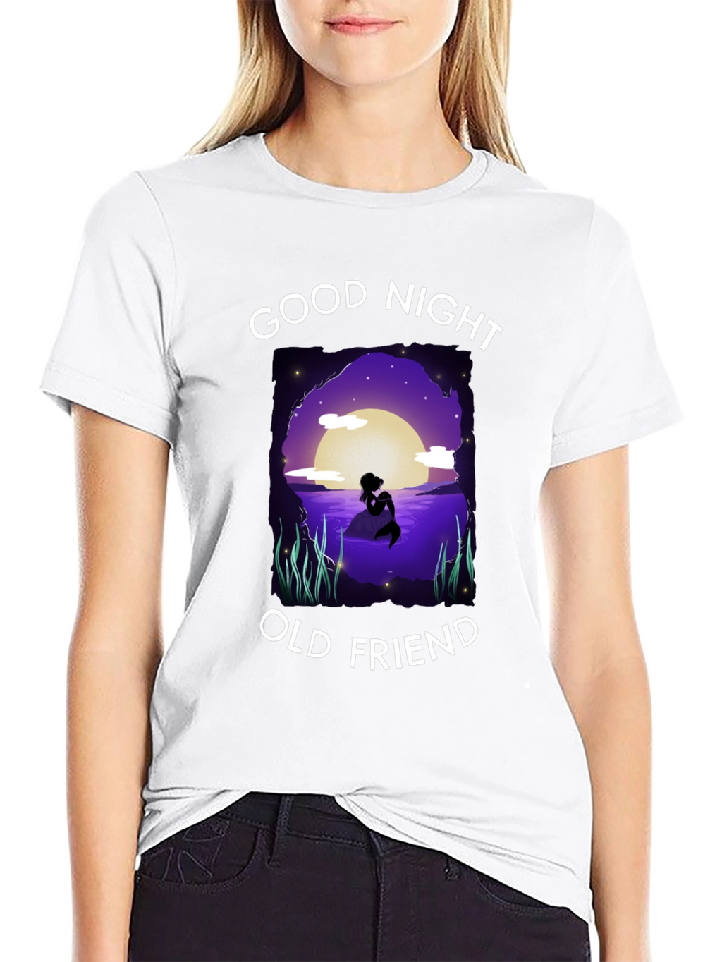 Good Night Old Friend T-Shirt - Mermaid Silhouette
