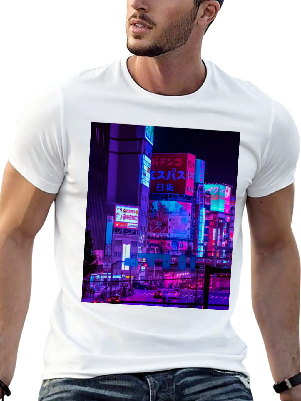 Cyberpunk Tokyo Cityscape Graphic Tee