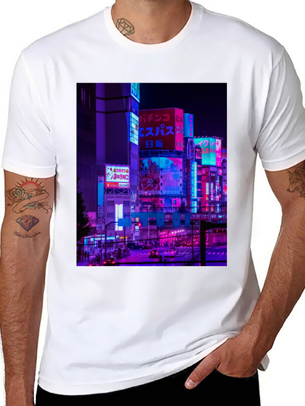 Cyberpunk Tokyo Cityscape Graphic Tee