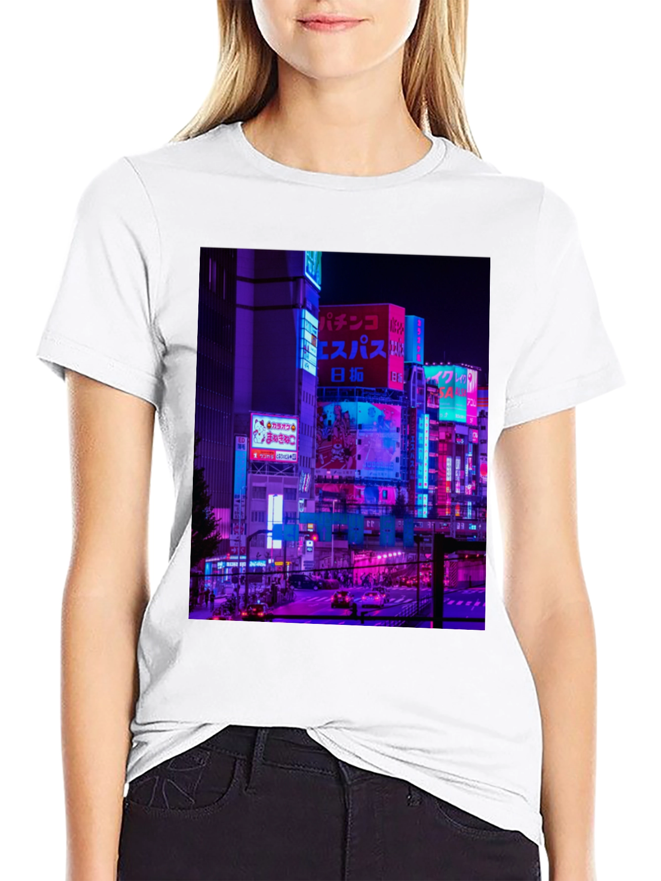 Cyberpunk Tokyo Cityscape Graphic Tee