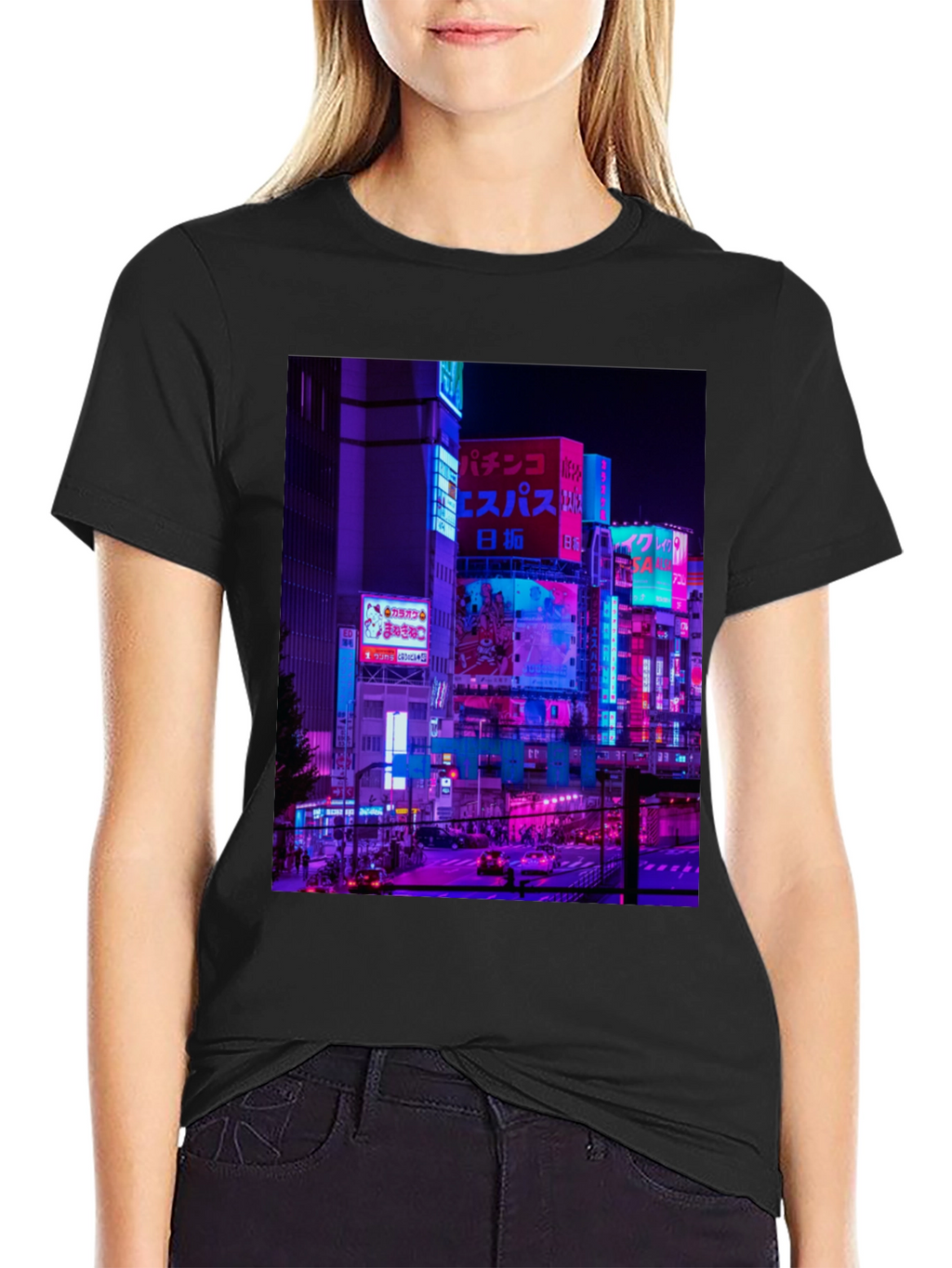 Cyberpunk Tokyo Cityscape Graphic Tee