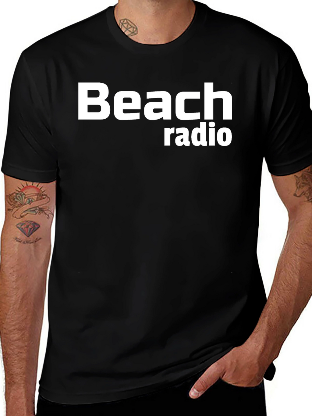 Beach Radio Graphic Tee - Casual Style