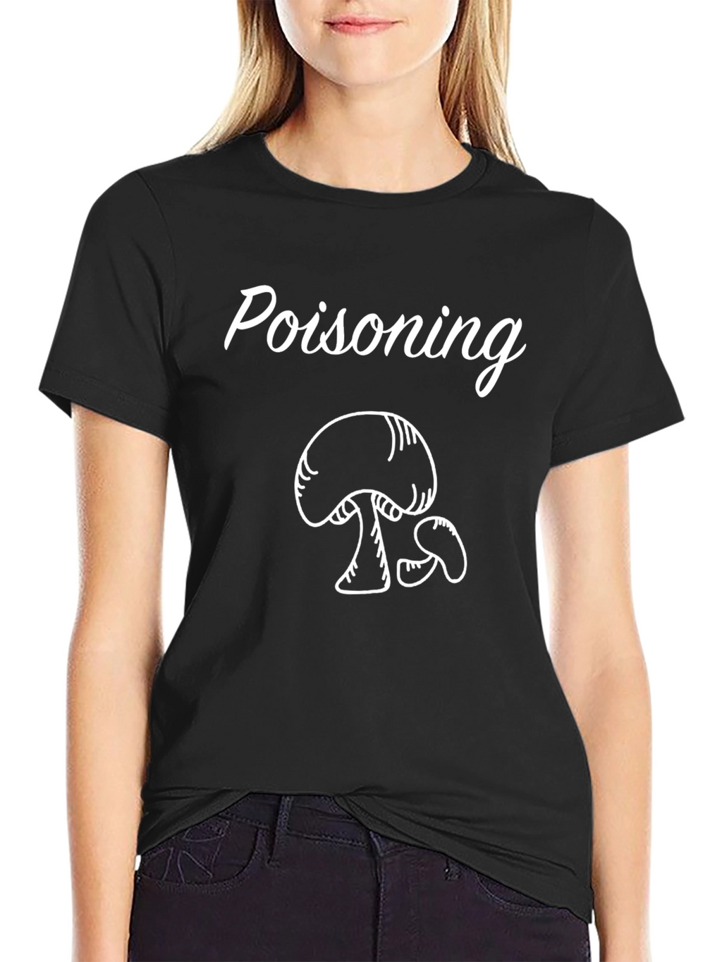 Poisoning Mushroom Graphic Black T-Shirt