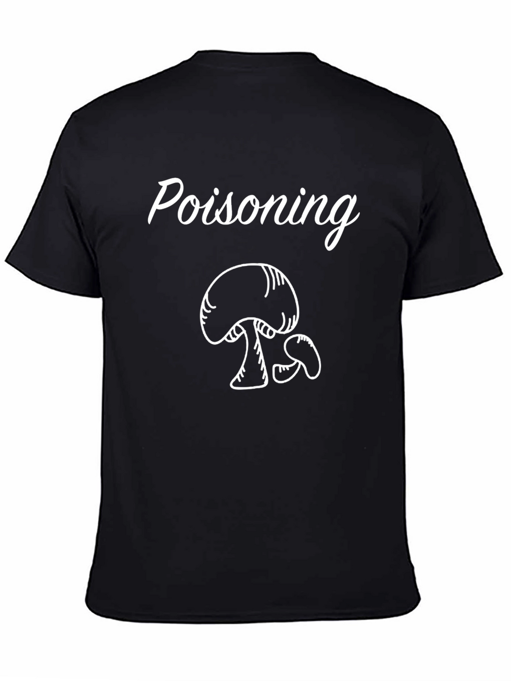 Poisoning Mushroom Graphic Black T-Shirt