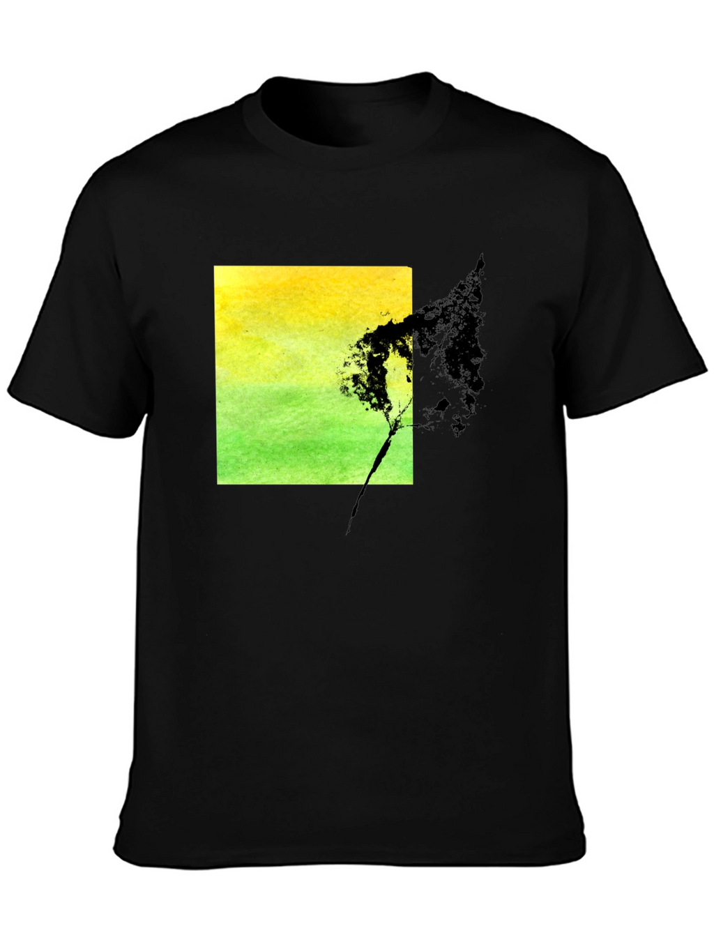Nature Square Graphic Black T-Shirt