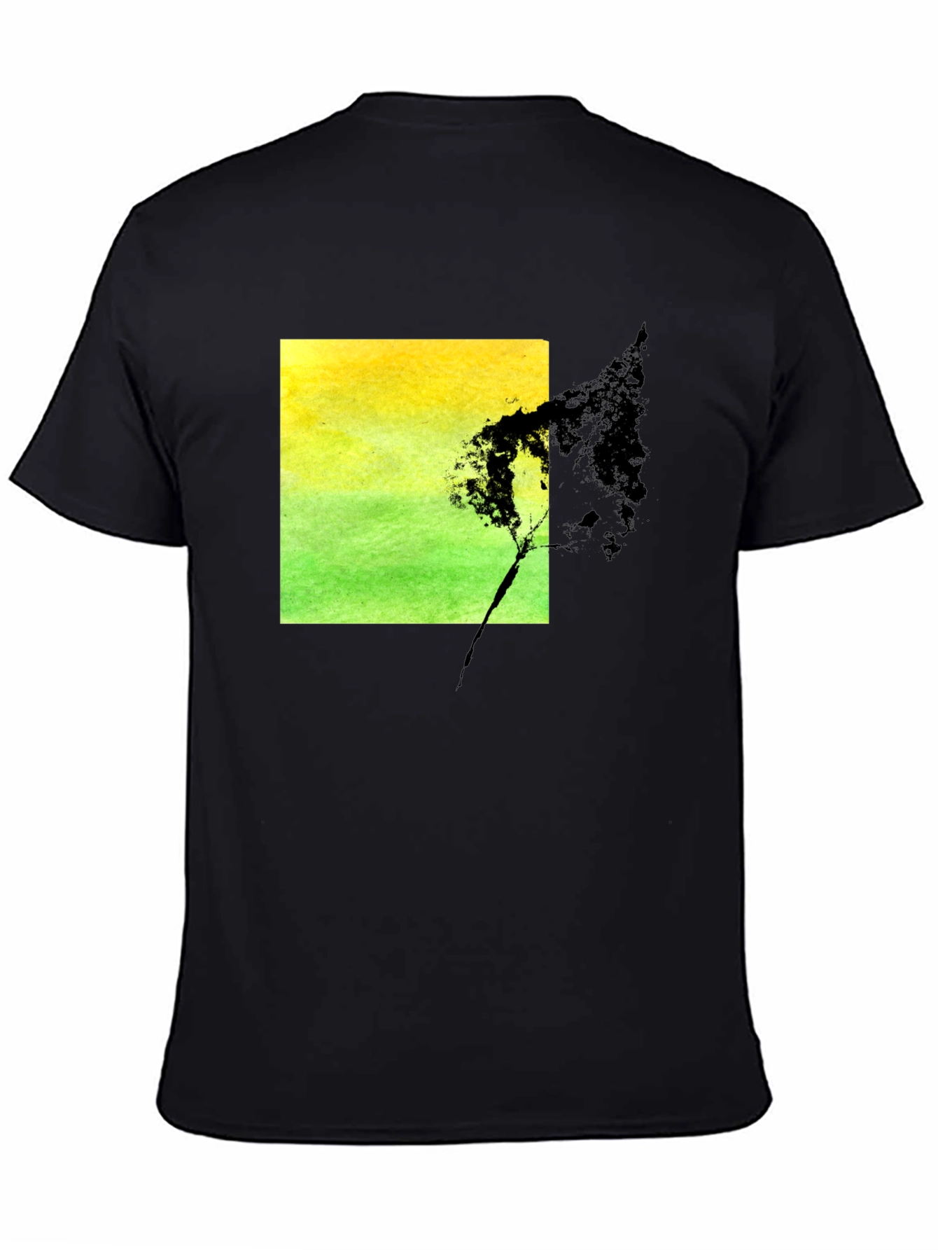 Nature Square Graphic Black T-Shirt