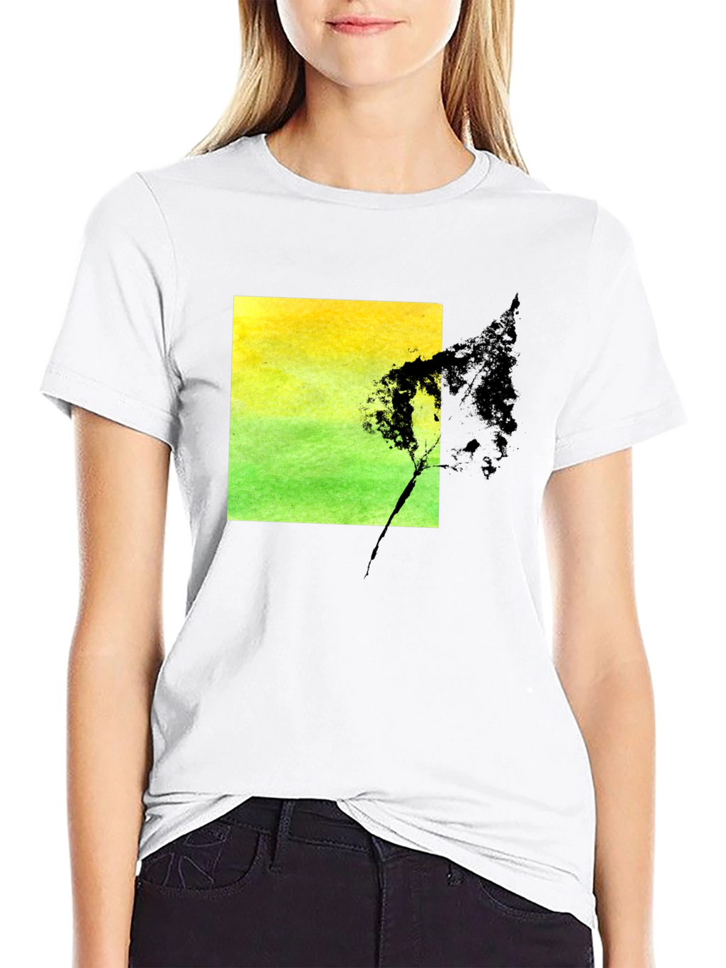 Nature Square Graphic Black T-Shirt