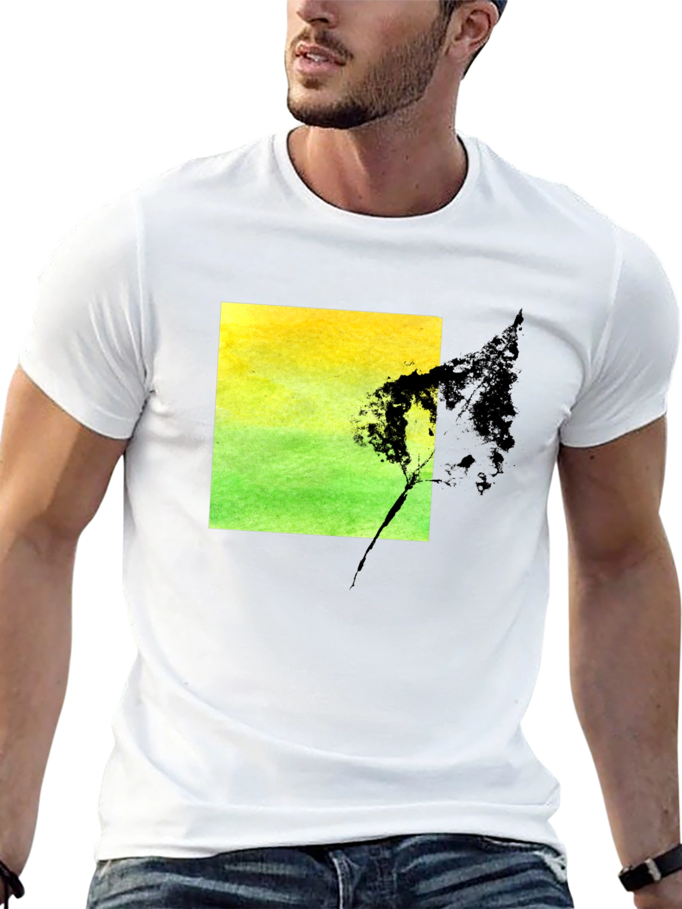 Nature Square Graphic Black T-Shirt