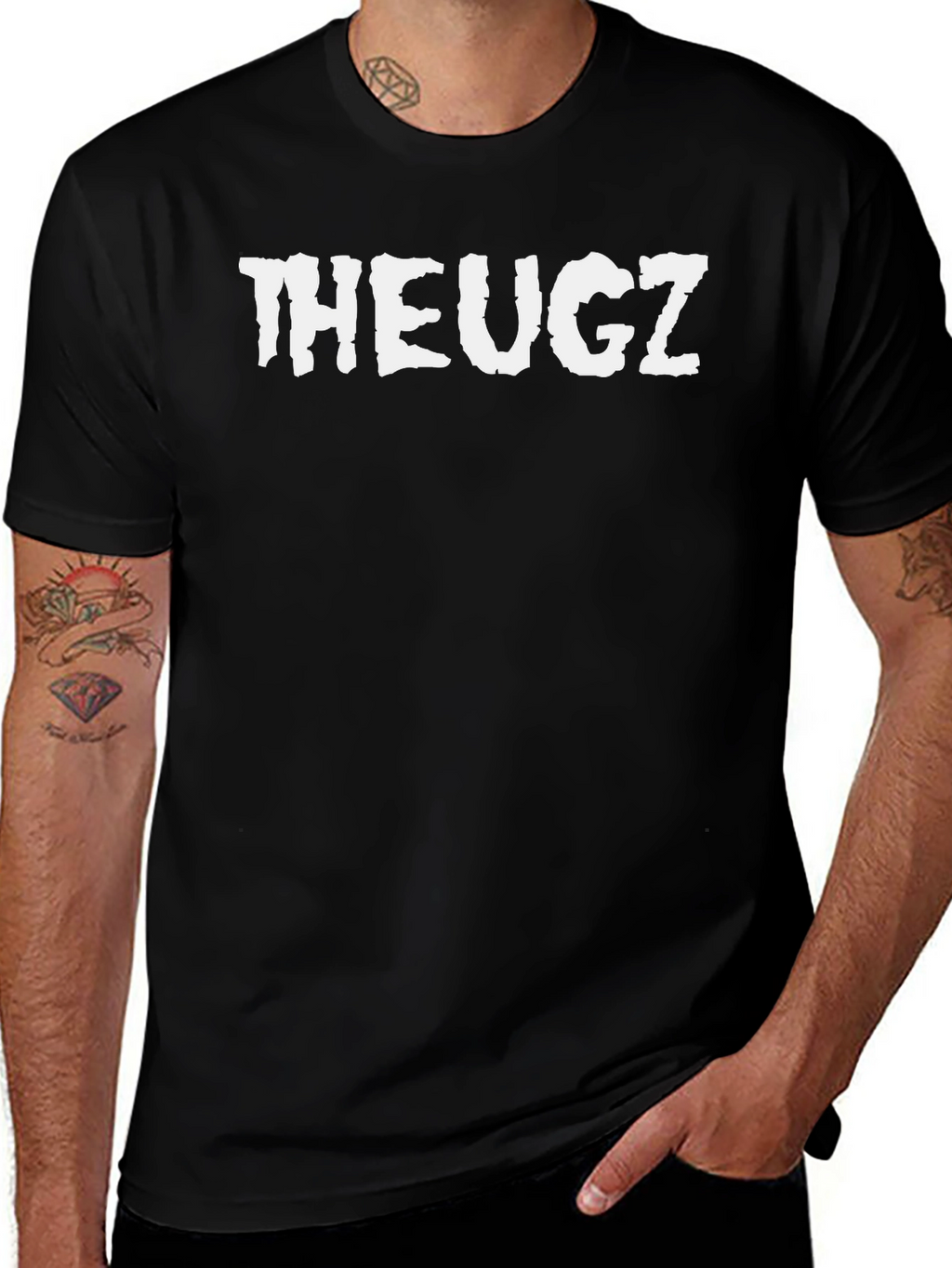 THEUGZ Graphic Tee - Mens Black Cotton T-Shirt