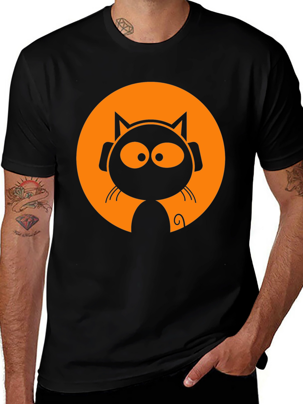 Cool Cat DJ Black T-Shirt