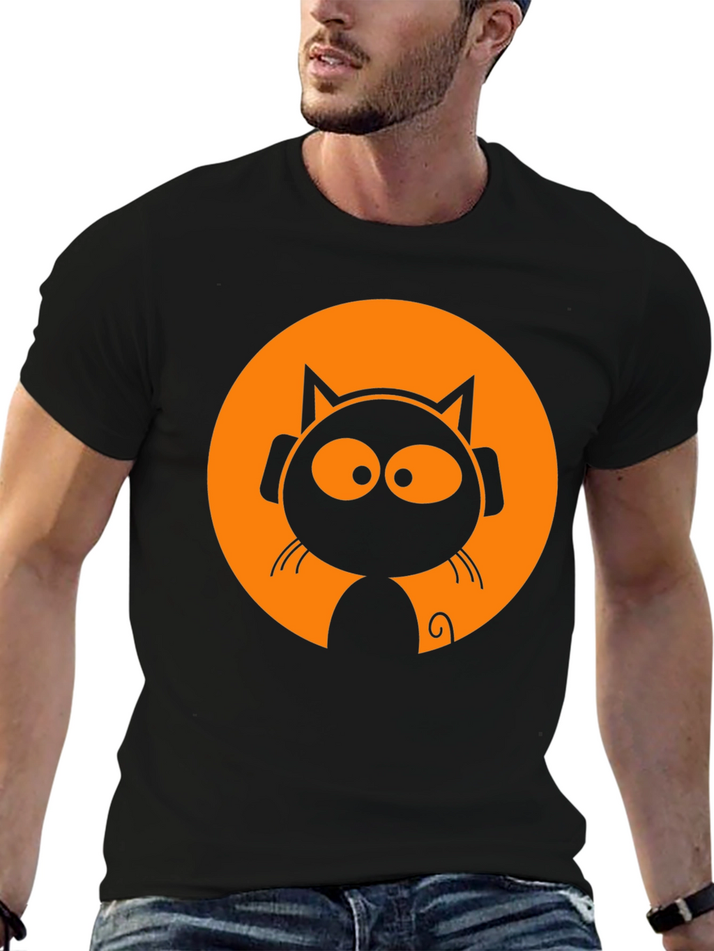 Cool Cat DJ Black T-Shirt