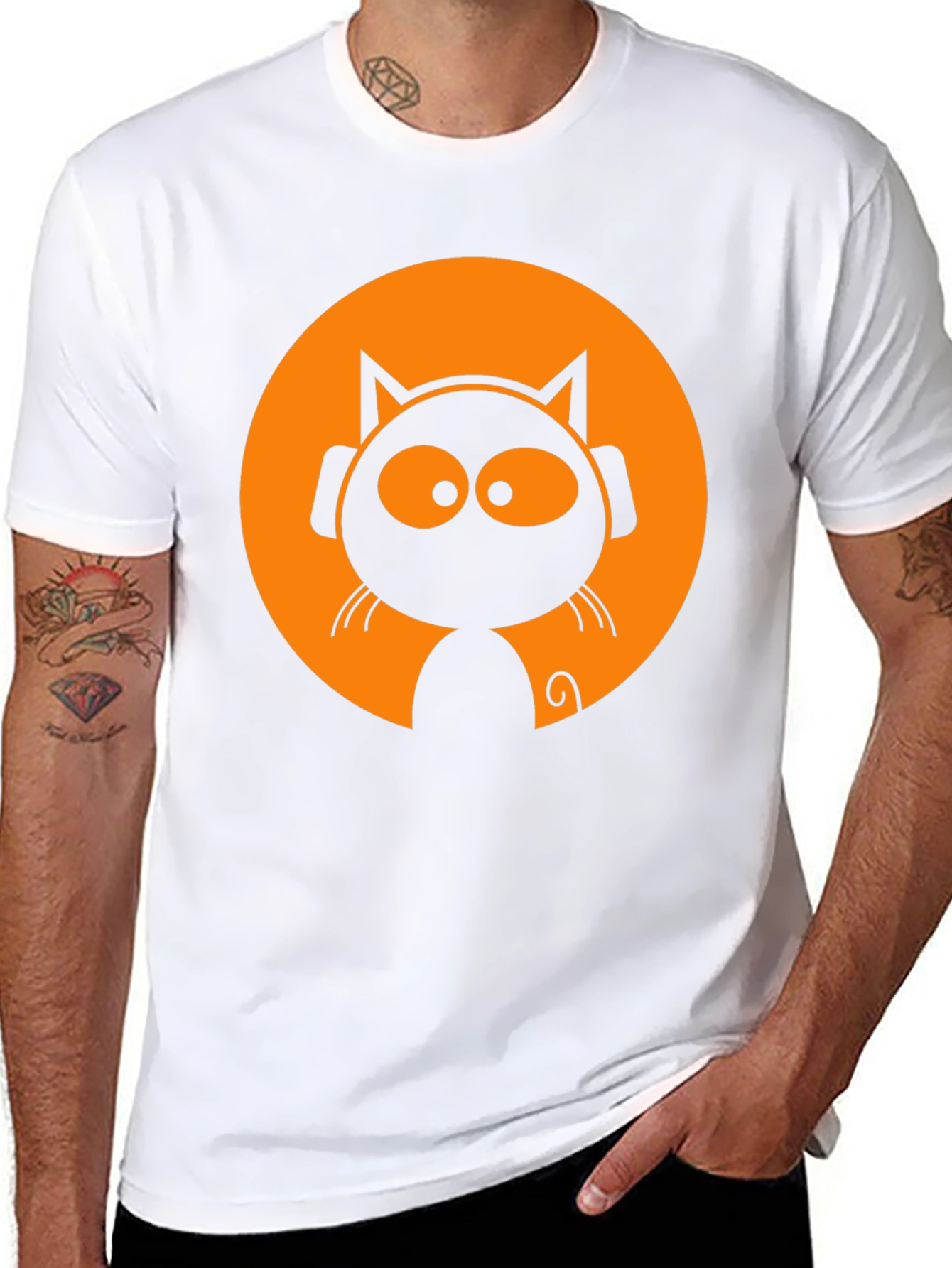 Cool Cat DJ Black T-Shirt