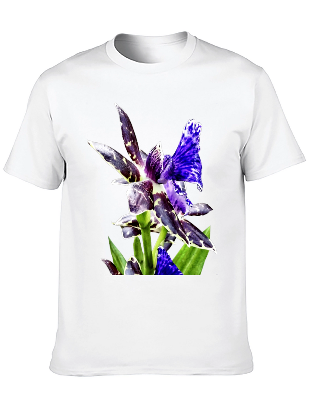 Botanical Orchid Graphic Tee - Black