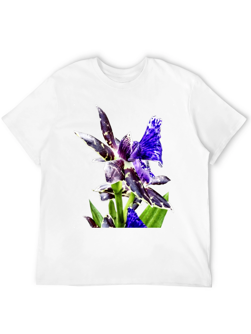 Botanical Orchid Graphic Tee - Black
