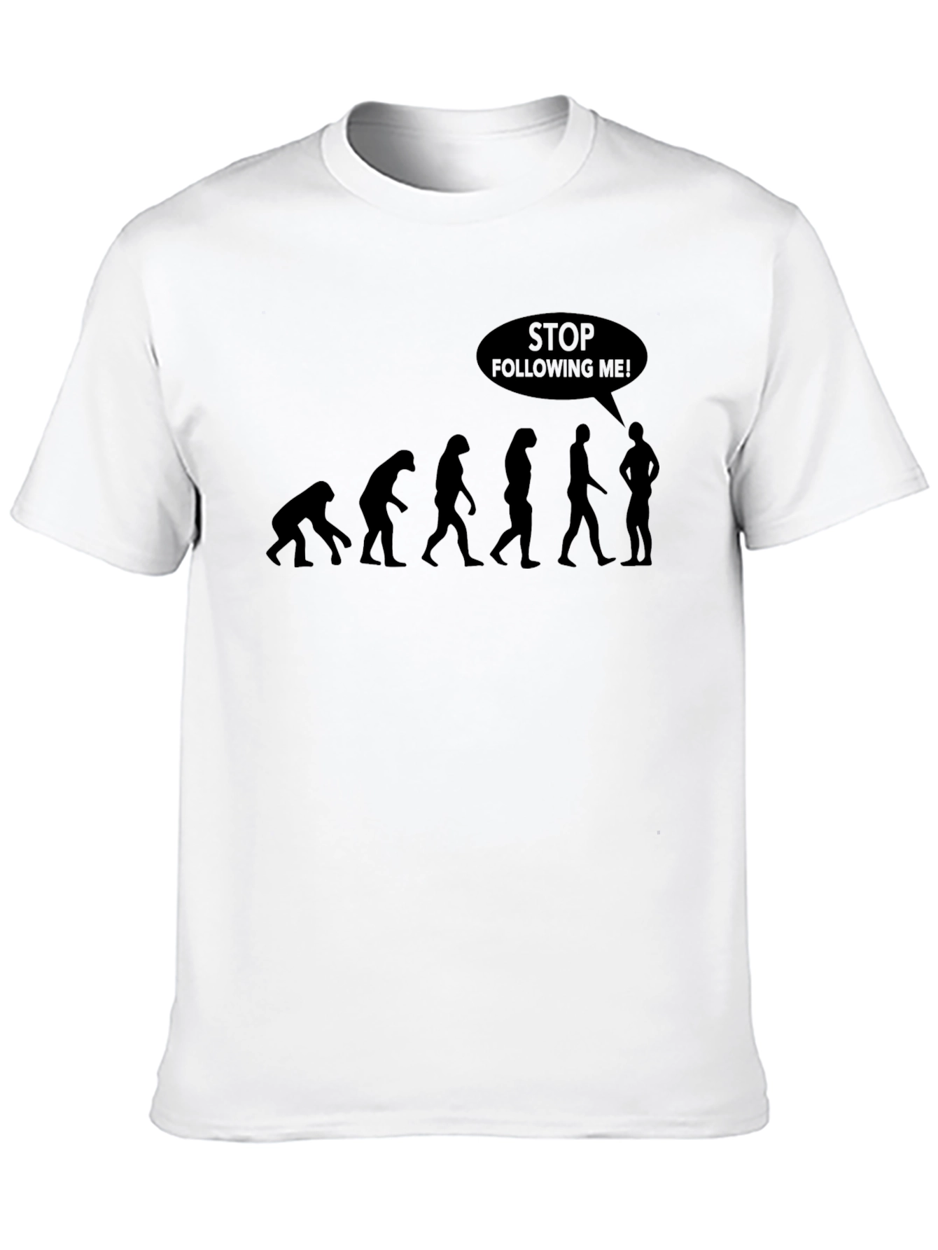 Evolution Stop Following Me! Black T-Shirt