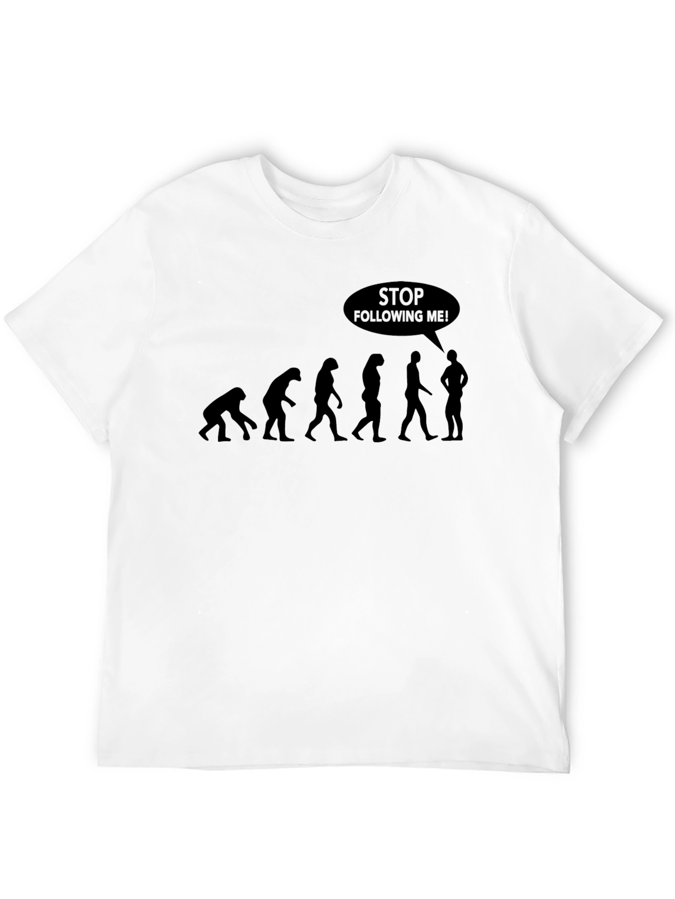 Evolution Stop Following Me! Black T-Shirt